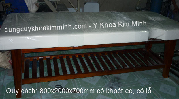 Giường massage châm cứu có khoét eo bằng gỗ tràm Y Khoa Kim Minh